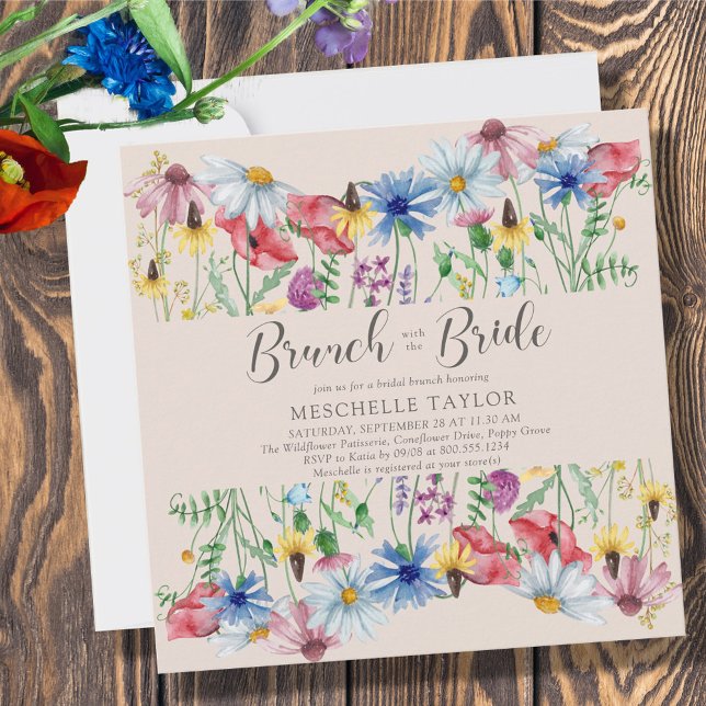 Invitación Brunch de novias con flor de novia (Subido por el creador)