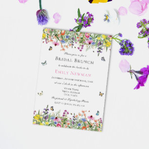 Invitación Brunch de novias con flores de verano