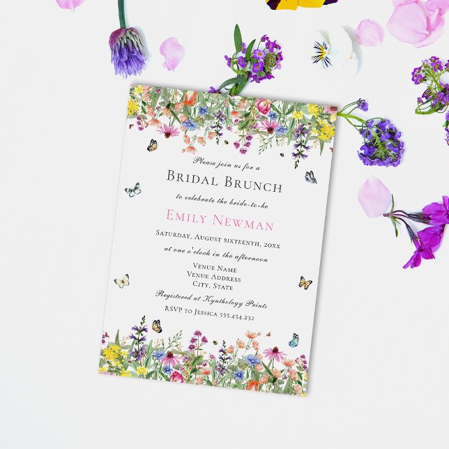 Invitación Brunch de novias con flores de verano (Subido por el creador)