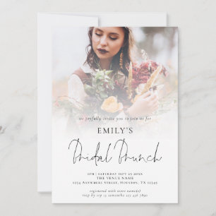 Invitación Brunch de novias con guión moderno para sobreimpre