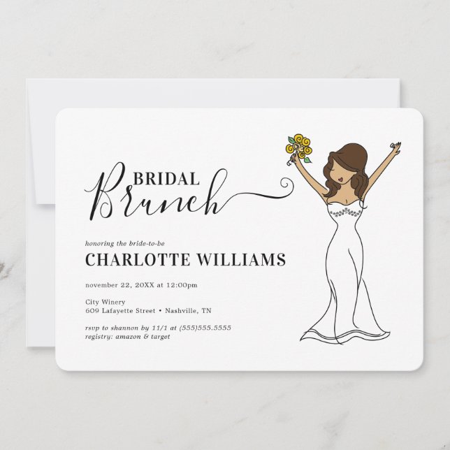 Invitación Brunch de novias de Avatar de personalizable | Cab (Anverso)