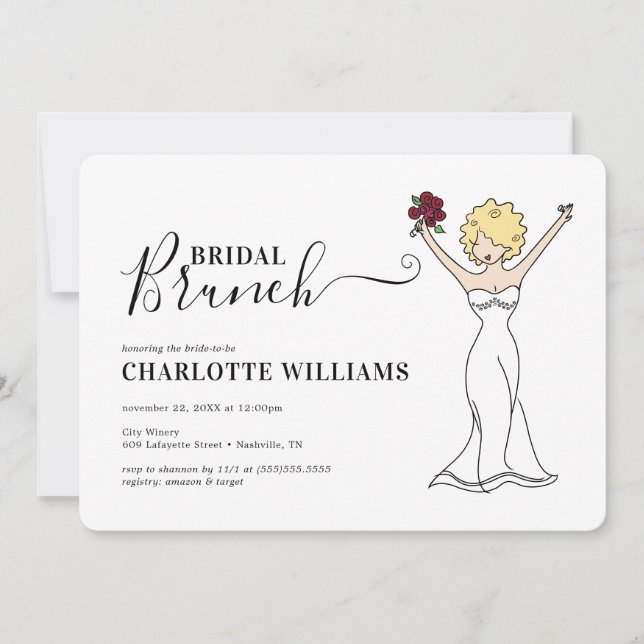 Invitación Brunch de novias de Avatar de personalizable | Cur (Anverso)