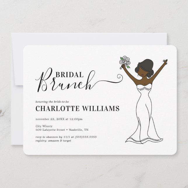 Invitación Brunch de novias de Avatar de personalizable | Hai (Anverso)