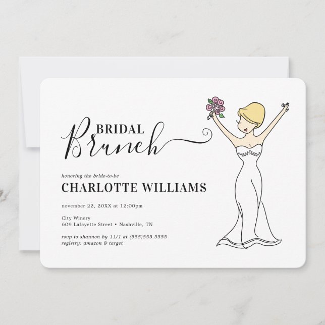 Invitación Brunch de novias de Avatar de personalizable | Pel (Anverso)