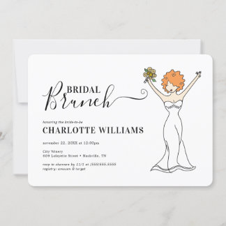 Invitación Brunch de novias de Avatar Personalizable| Cabello