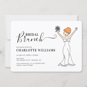 Invitación Brunch de novias de Avatar Personalizable  Pelo co