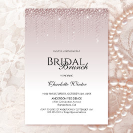 Invitación Brunch de novias de diamantes rosados