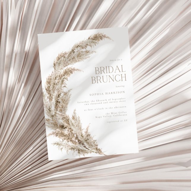 Invitación Brunch de novias de pampas Grass (Subido por el creador)