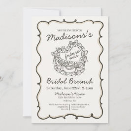 Invitación Brunch de novias de pekinés de café retro retro de