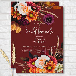Invitación Brunch de Novias de Resto Oscuro Boho Floral