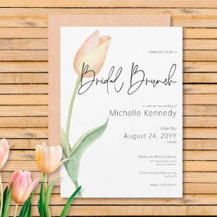 Invitación Brunch de novias de Tulip Solo Peach moderno