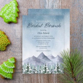 Invitación Brunch de novias en el bosque de montaña Snowy