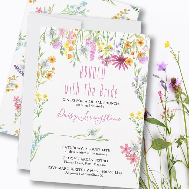 Invitación Brunch de novias en el prado de flores silvestres  (Subido por el creador)
