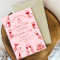 Brunch de novias rosa rojo funky para escribir a m