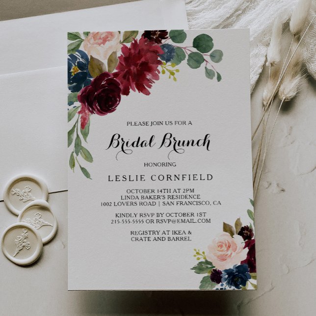 Invitación Brunch de Novias Rústico del Otoño Deslumbrante Bu (Subido por el creador)