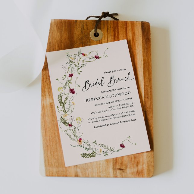 Invitación Brunch de novias Rústico Rosado (Subido por el creador)