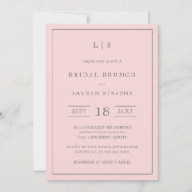 Brunch de novias simple rosa y gris