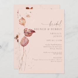 Invitación Brunch de novias y burbujas de Rubor de otoño