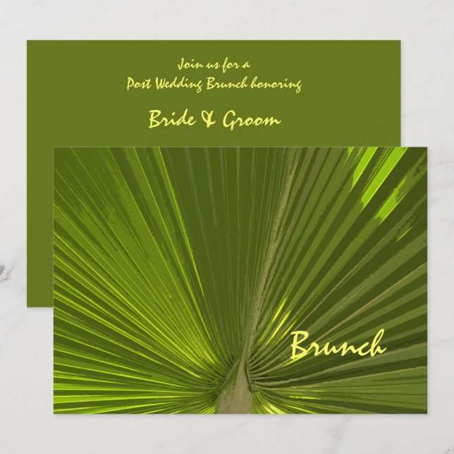Invitación Brunch de Palmares Tropicales de Bodas (Anverso / Reverso)