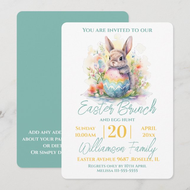 Invitación Brunch de Pascua (Anverso / Reverso)