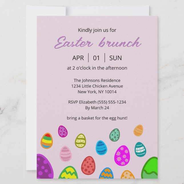 Invitación Brunch de Pascua (Anverso)