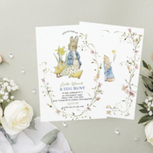 Invitación Brunch de Pascua acuático y caza de huevos Conejo