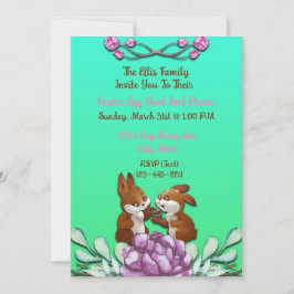 Invitación 🐰 Brunch de Pascua Adorable y caza de huevos