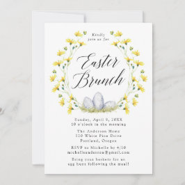 Invitación Brunch de Pascua Amarillo