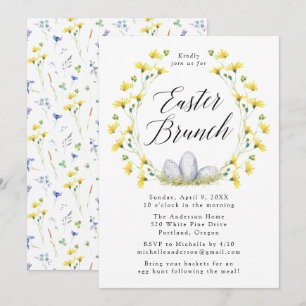 Invitación Brunch de Pascua Amarillo