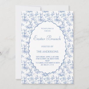 Invitación Brunch de Pascua Azul Vintage de la Marina