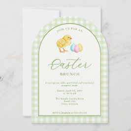 Invitación Brunch de Pascua con Pollo y Huevos de Acuarela Ve