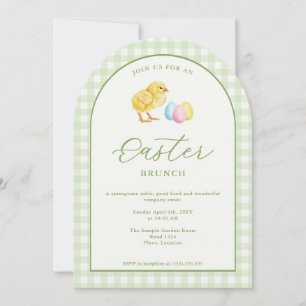 Invitación Brunch de Pascua con Pollo y Huevos de Acuarela Ve
