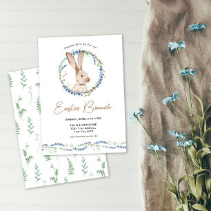 Invitación Brunch de Pascua de conejito
