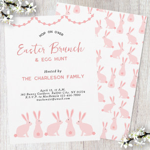Invitación Brunch de Pascua de Conejito Lindo