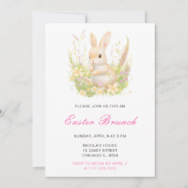 Invitación Brunch de Pascua de conejo de primavera