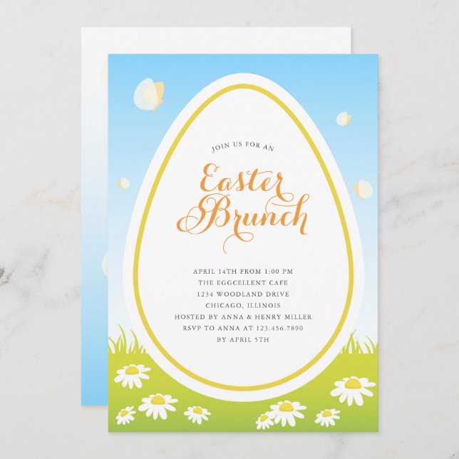 Invitación Brunch de Pascua de Pascua (Anverso / Reverso)