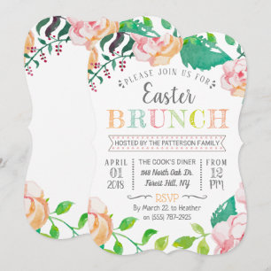 Invitación Brunch de Pascua de Primavera Flamal de moda