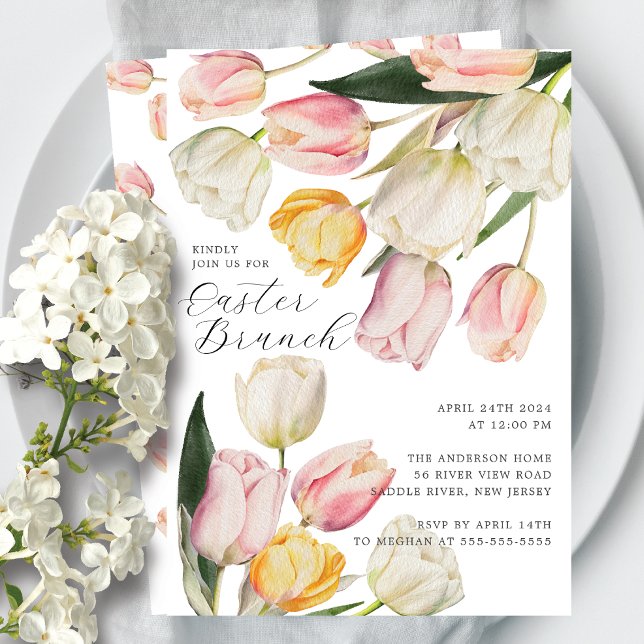 Invitación Brunch de Pascua de Tulips en floración (Subido por el creador)