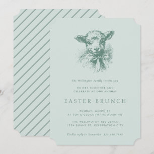 Invitación Brunch de Pascua elegante cordero de primavera vin