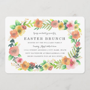 Invitación Brunch de Pascua floral de ensueño
