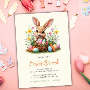 Invitación Brunch de Pascua Moderno de Conejo Conejo Conejo C