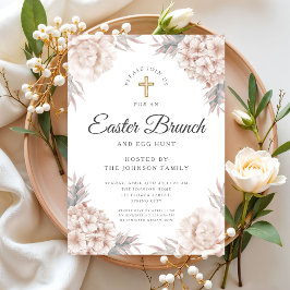 Invitación Brunch de Pascua Religioso de Peonías Florales Mod