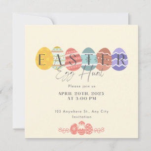 Invitación Brunch de Pascua y búsqueda de huevos Conejo de pr