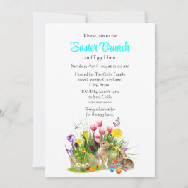 Invitación Brunch de Pascua y búsqueda de huevos de Pascua