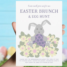 Invitación Brunch de Pascua y cacería de huevo floral de cone