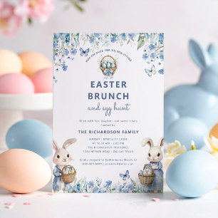 Invitación Brunch de Pascua y cacería de huevo lindo dulce du