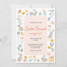 Invitación Brunch de Pascua y caza de huevos
