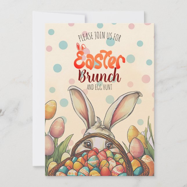 Invitación Brunch de Pascua y Creta de Huevos (Anverso)