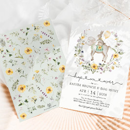 Invitación Brunch de Pascua y Huevo de Flor Silvestre Bunny &