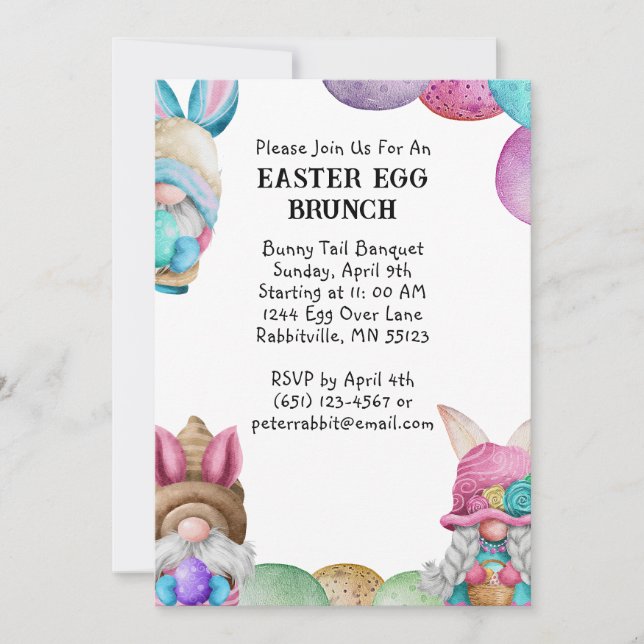 Invitación Brunch de Pascua y Huevos (Anverso)